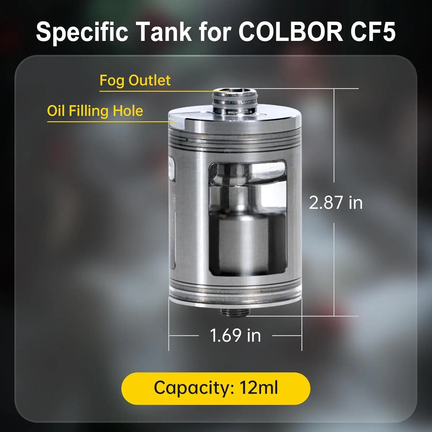 

COLBOR Fog Machine Tank 0.41 fl oz (12ml) Leakproof Fogger Tank for COLBOR CF5/CF3