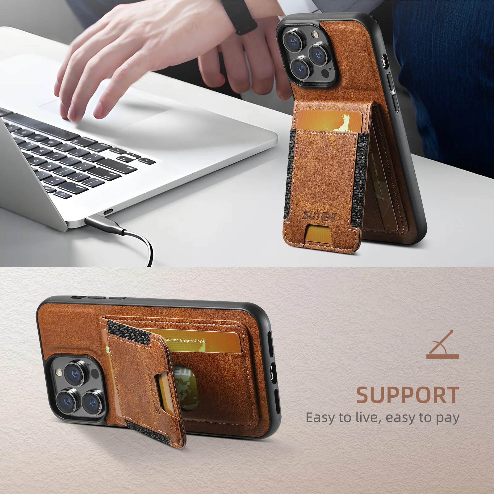 Magnetic Wallet Case for iPhone 13 12 11 14 15 16 17 18 Pro Max 16 Plus 16e Leather Card Bag Slots Holder Shockproof Cover