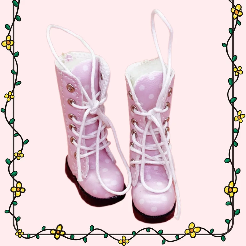 Tilda 3.2cm Doll Boots for Blythe Doll Toy,1/8 Mini Leather Dolls Shoes for Blyth Azone 1:6 Doll Casual Puppet Shoes Accessories