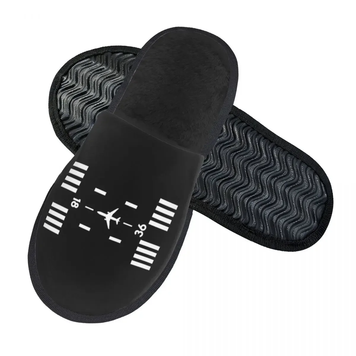 Airport Runway Traffic Controller Memory Foam Slippers Women Comfy Warm Aviation Airplane Pilot Aviator House Slippers