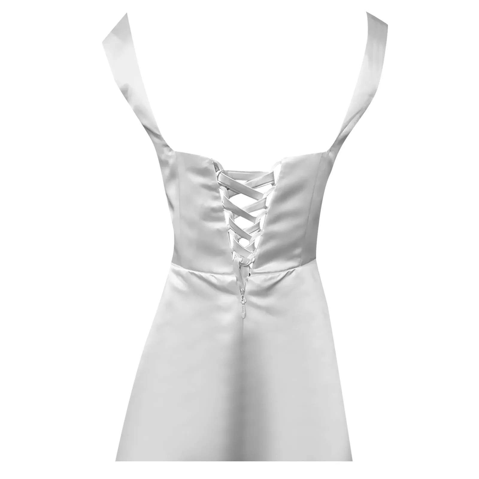 Robe de soirée blanche à col carré pour femmes, robes élégantes, robe sexy, batterie con, mini robe d'été, robe éducative, 2024, ligne A, 2024