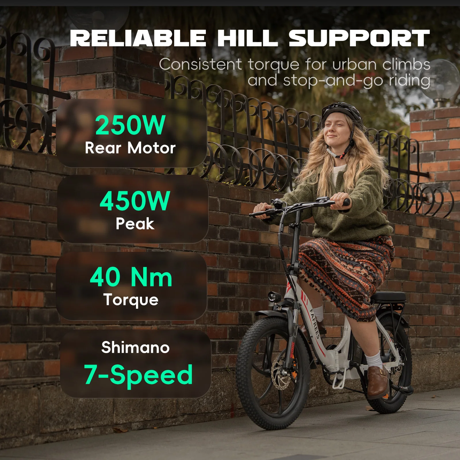 Fafrees F20 E-bike Mountainbike Mit 36V 18Ah Abnehmbarem Akku, 20 Zoll Klapprad Elektrofahrrad für Erwachsene, 7-Gang, 25 km/h und Reichweite bis 90km – Detail 3