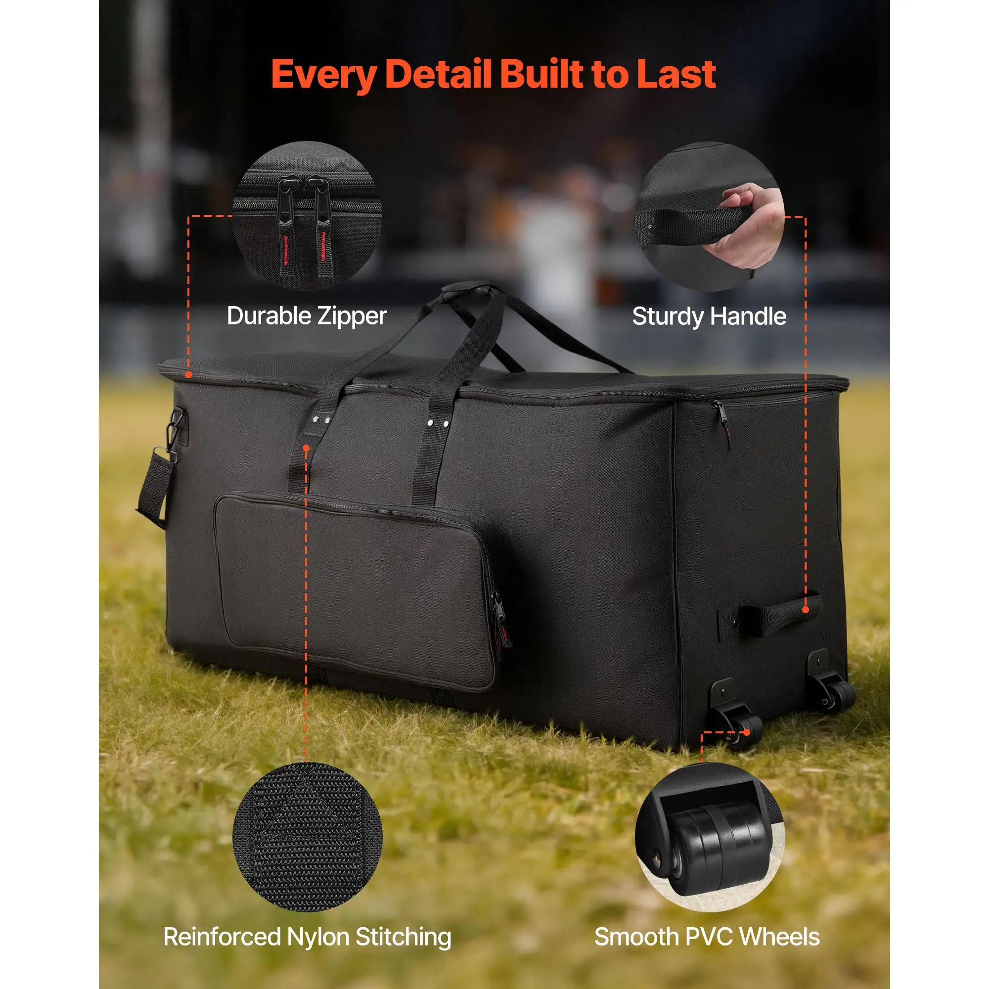 Padded 600D Electronic Drum Kit Travel Bag with Wheels Large 36.2 x 16.5 x 16.1 Inch Interior Detachable Dividers Multiple Storage Pockets Lightweight Protective Case for electric Drums Black
