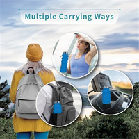 Collapsible Water Bottles BPA-Free Silicone Leak-Proof Foldable Reusable Bottle-Perfect for Travel Sports Gym Hiking Cycling