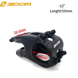 ZOOM ultralight bicycle 50mm stem 28.6* 31.8mm mountain road bike handlebar stem cycle aluminum alloy short handlebar stem