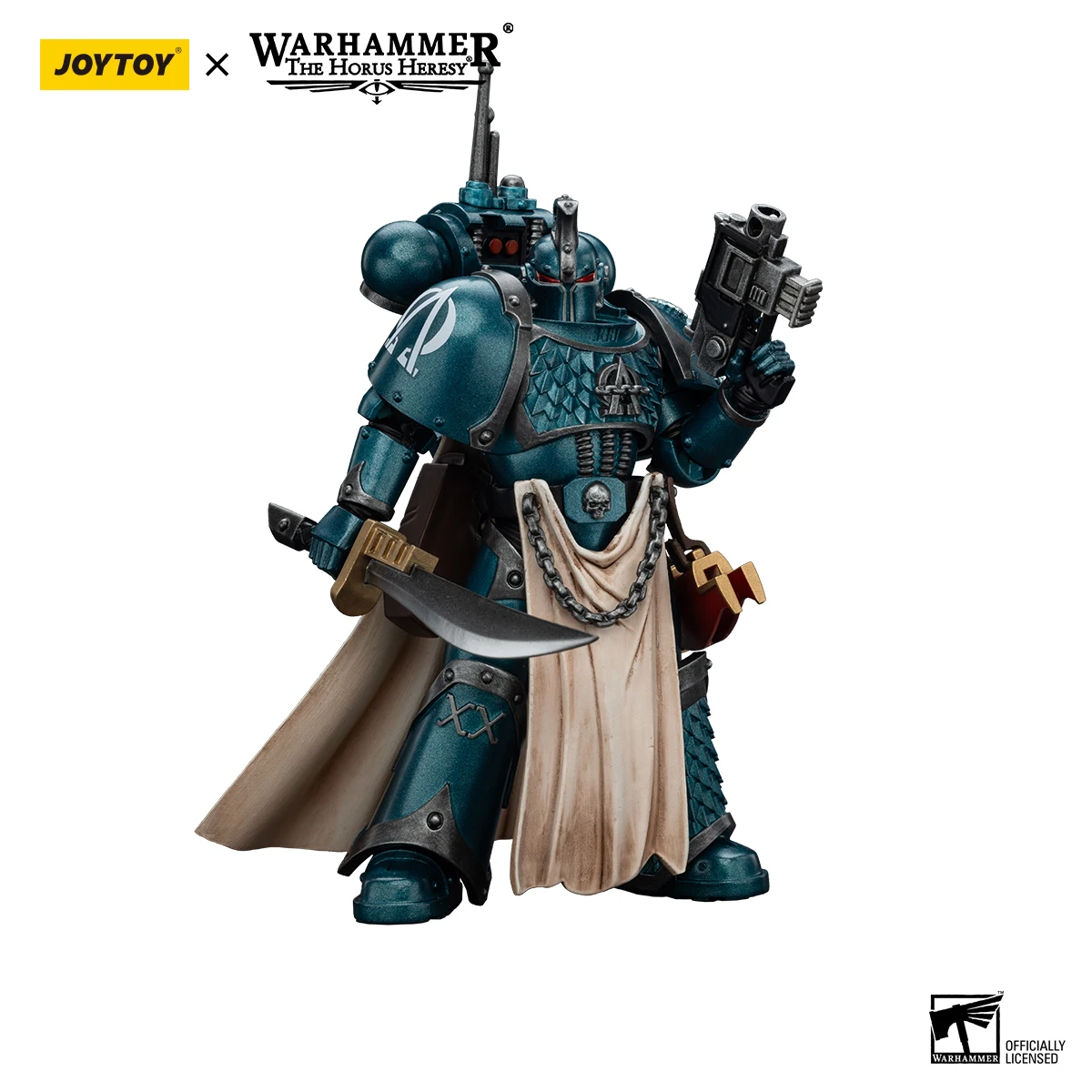 JOYTOY Warhammer 40K 1/18 figura de acción Alpha Legion Legion Praetor con Power Sword figuras de Anime colección de juguetes