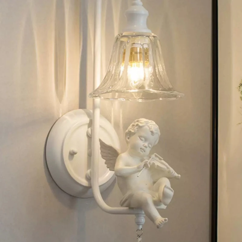 Creative Violin Wall Lamps Ngel Design Wall Sconces Bedroom Bedhead American Atmosphere Living Room Corridor Balcony Wall Lights