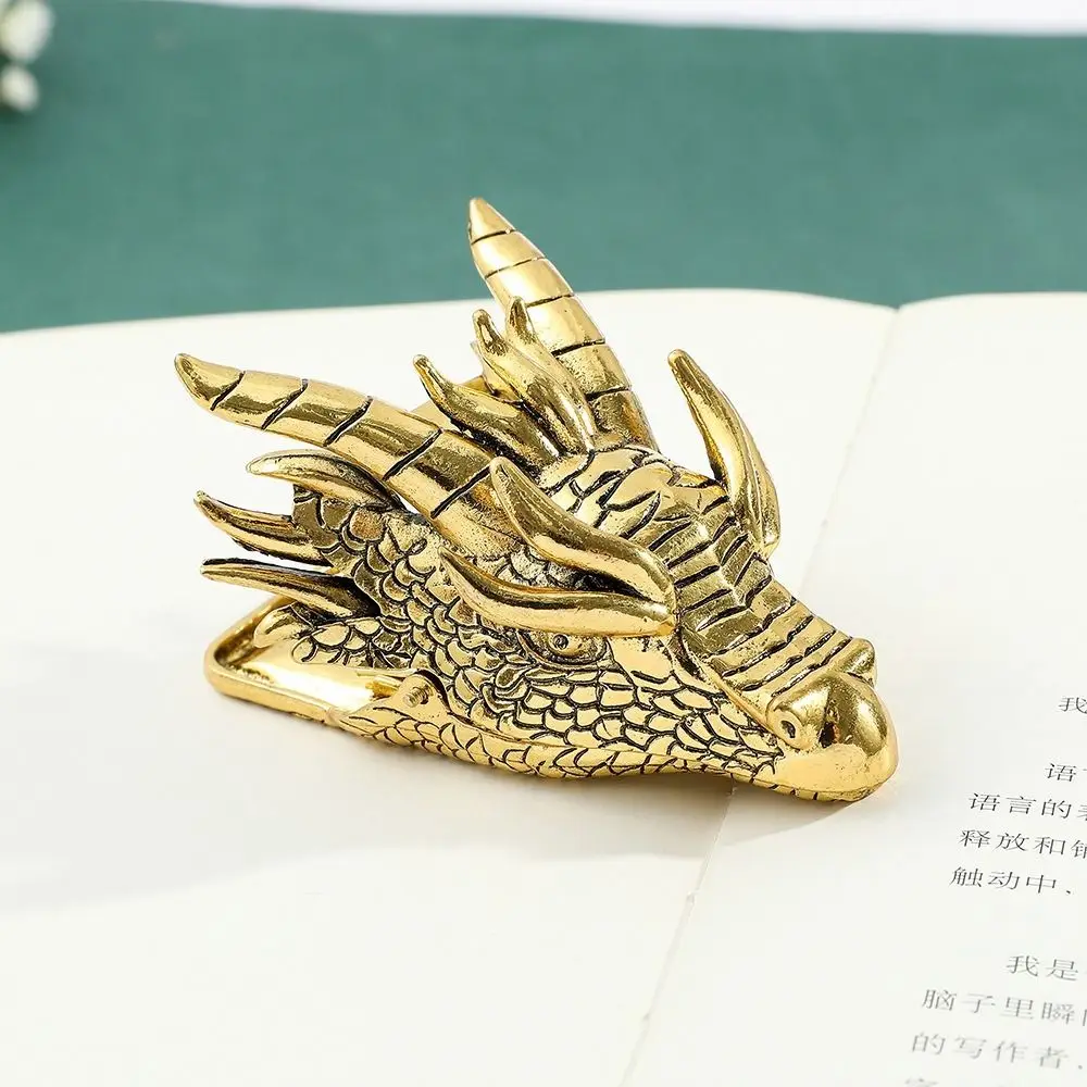 Practical Metal Loong Head Ornament Retro Color Book Page Clip Book Pagination Mark Reading Lovers