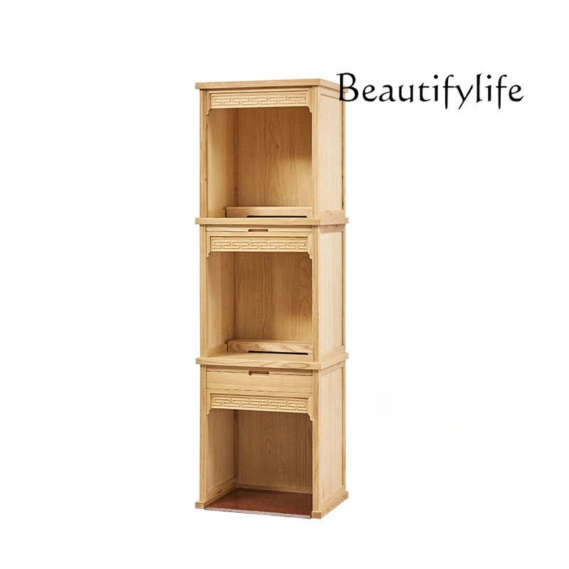 

solid wood three-layer Buddhist shrine, ash wood shrine offering Buddhist shrine, land, Guanyin offering shrine Buddhist cabinet