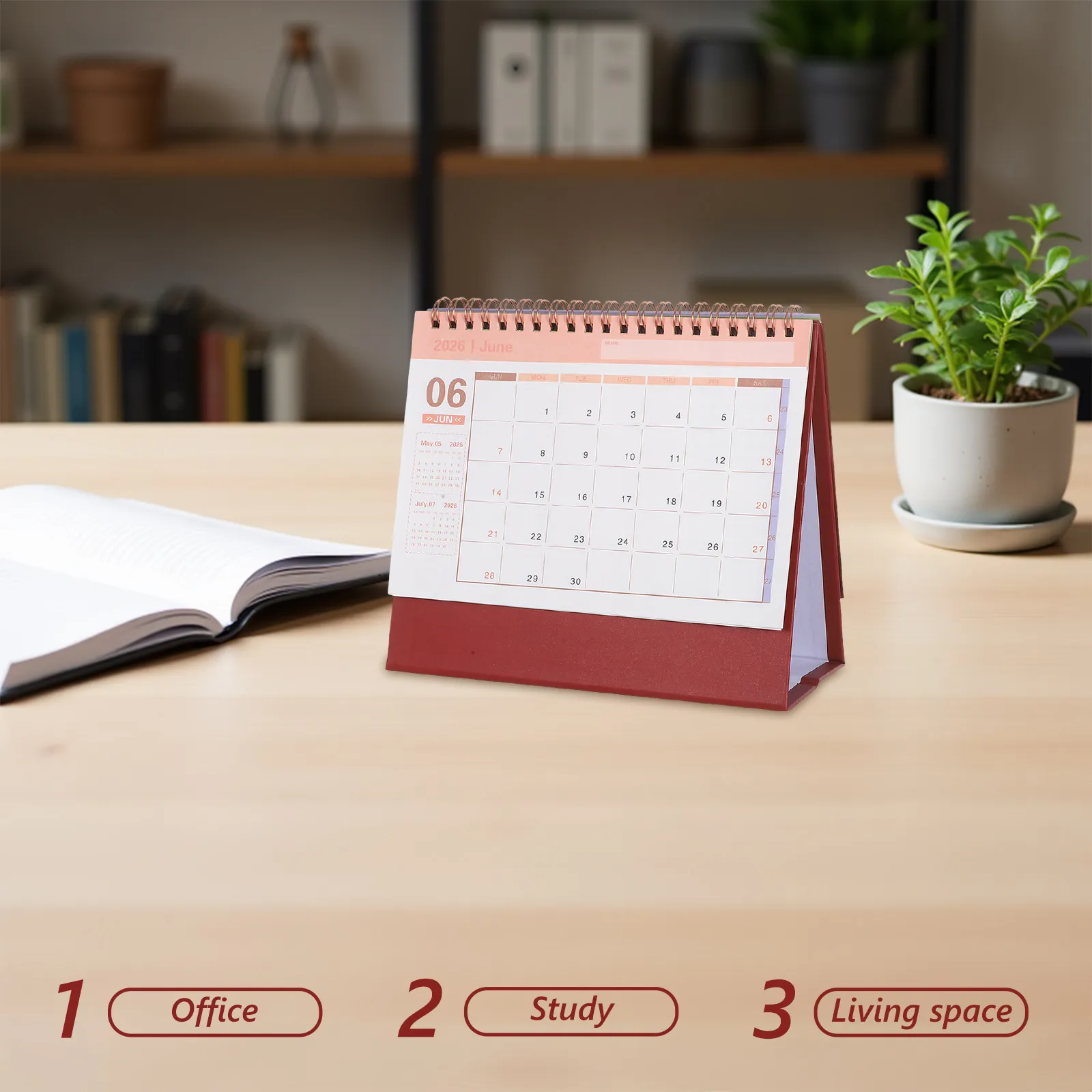 

2026 Small Desk Calendar Modern Minimalist Standing Flip Monthly Pad Thick Ink-Resistant Paper Office Home Planning Organizer