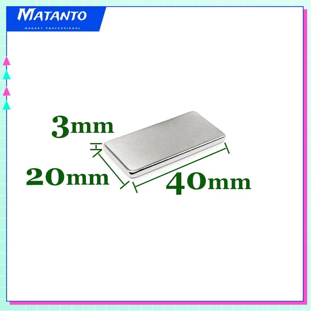 2/5/10/15/20PCS 40x20x3mm Block Search Magnet N35 Quadrate  Strong Neodymium Magnet 40x20x3 Permanent  NdFeB Magnet 40*20*3