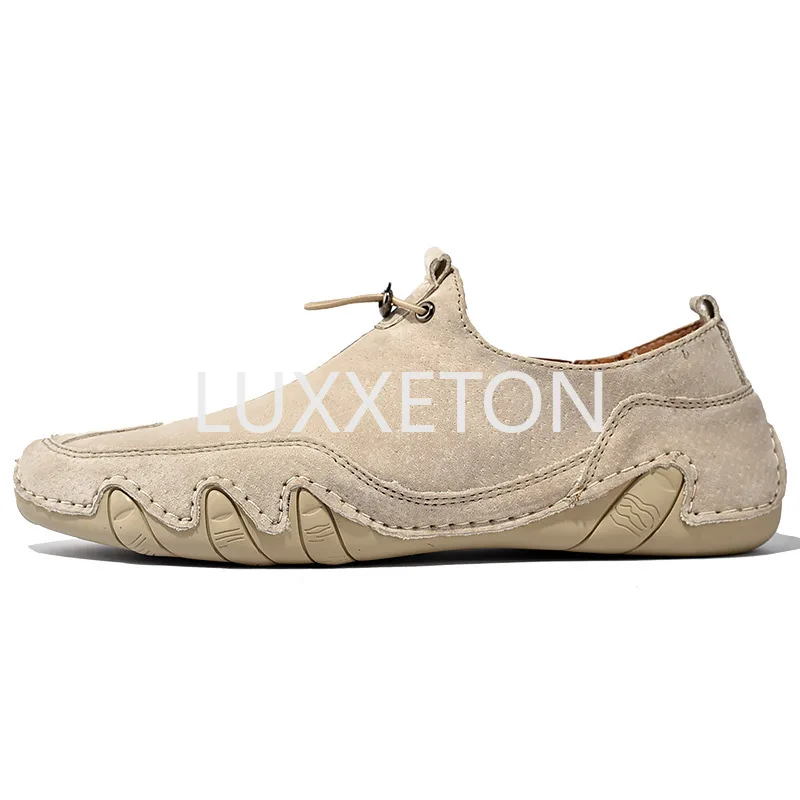 

2023 Mens Sneakers Casual Slip on Loafers Outdoor Light Flats Autumn Genuine Leather Shoes Comfortable Solid Color Mens Sneakers
