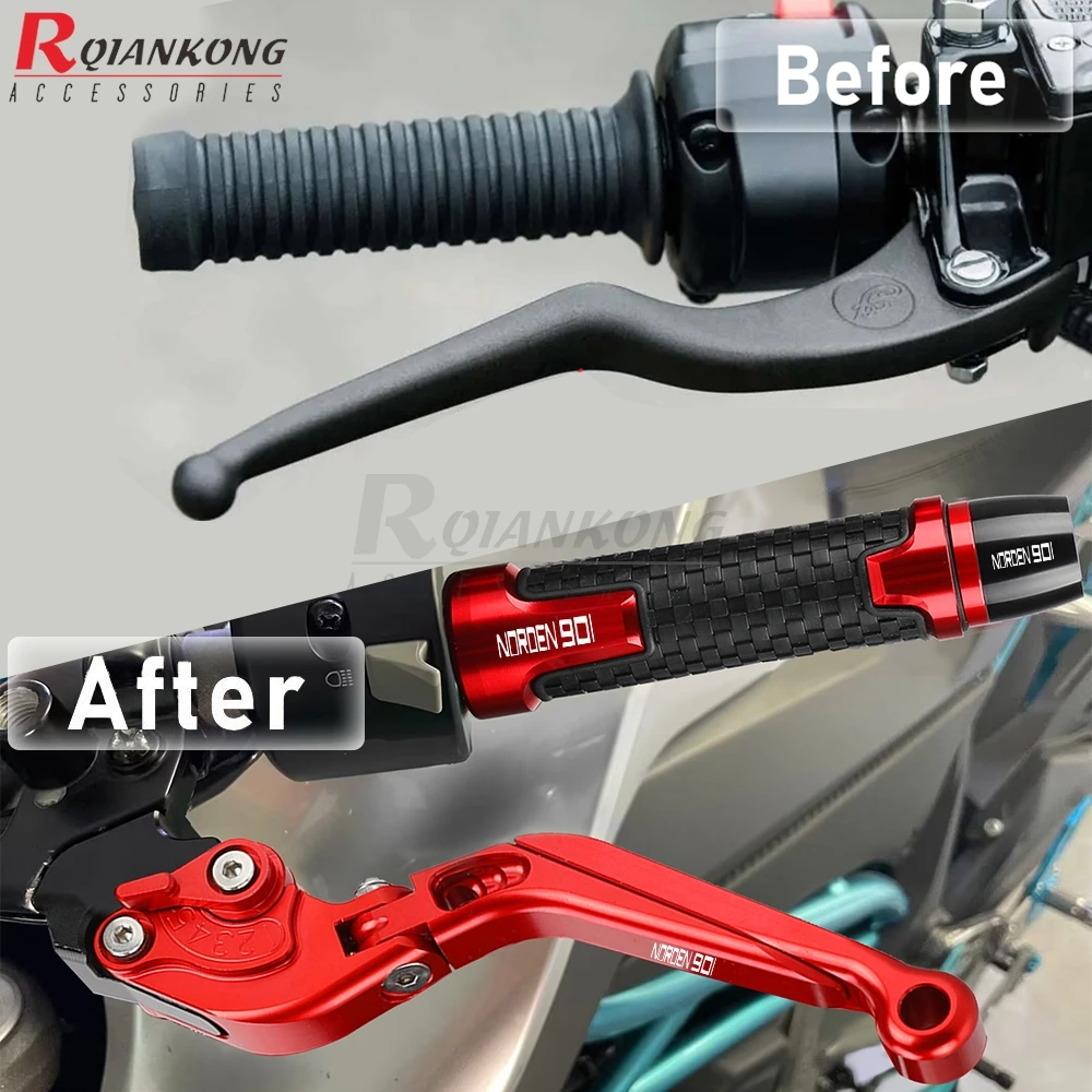 Motorcycle Adjustable Handles Brake Clutch Levers For Husqvarna Norden 901 NORDEN901 2022 2023 2024 2025 Handlebar Grips Ends