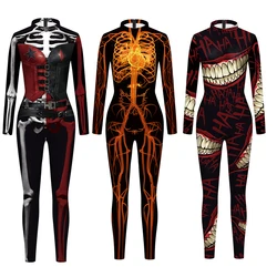 Fashion New Human Muscles Red Jumpsuits Adult Anime Cosplay Costumes Men Women Party Clothing Slim Bodysuits