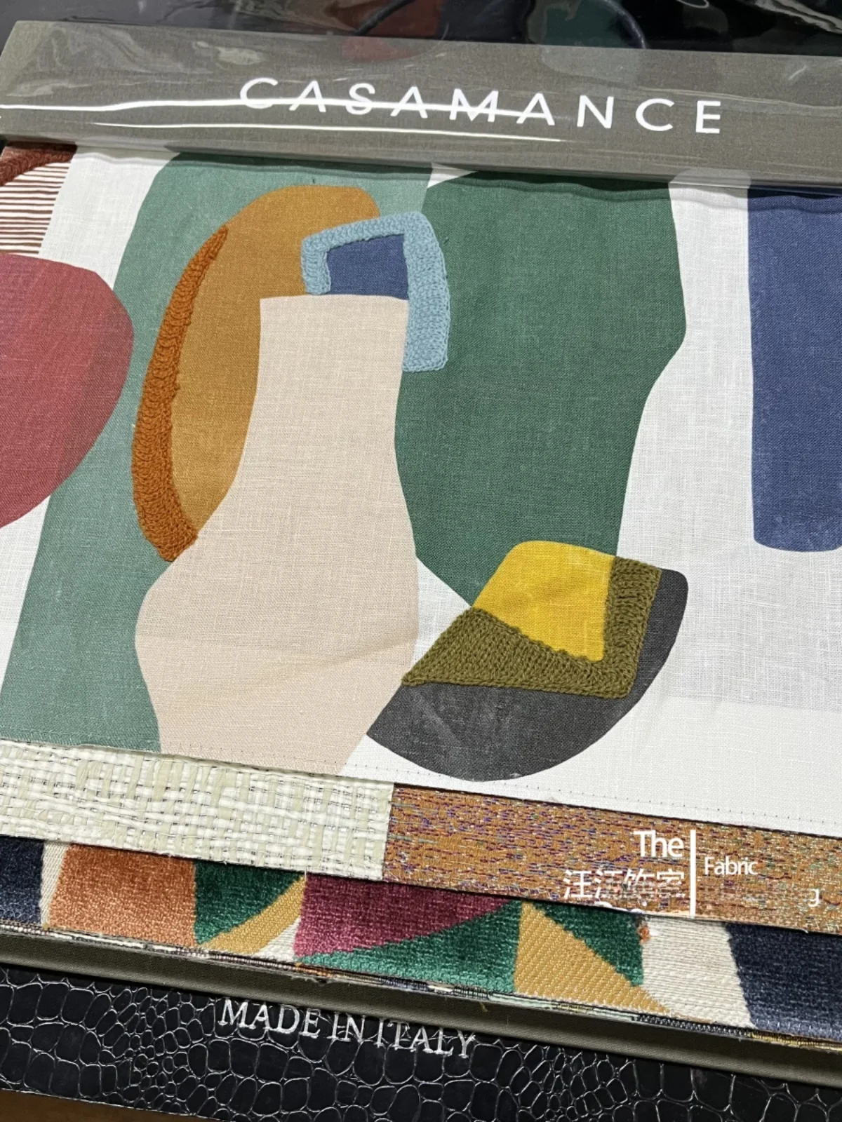 

Элитная портьерная ткань Casamance Haya с геометрической вышивкой, в скандинавском стиле, для оконных штор и домашнего декора