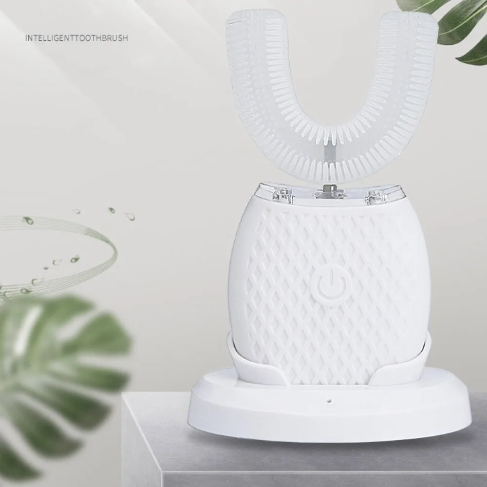 3 طرق فرشاة أسنان كهربائية بالموجات الصوتية قابلة للشحن الضوء الأزرق البارد U-شكل فرشاة الأسنان فرشاة أسنان أوتوماتيكية مقاومة للماء #2