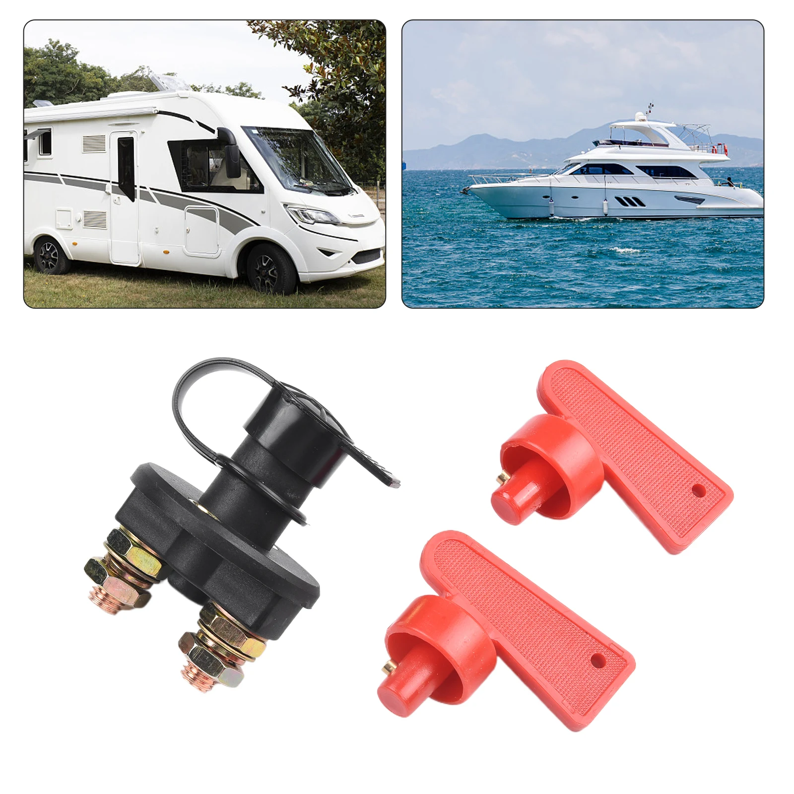 

Boats Campers 81210-06050 Car Battery Switch 81210-0D040 ABS+metal Black+red Disconnect Switch Power-off Switch