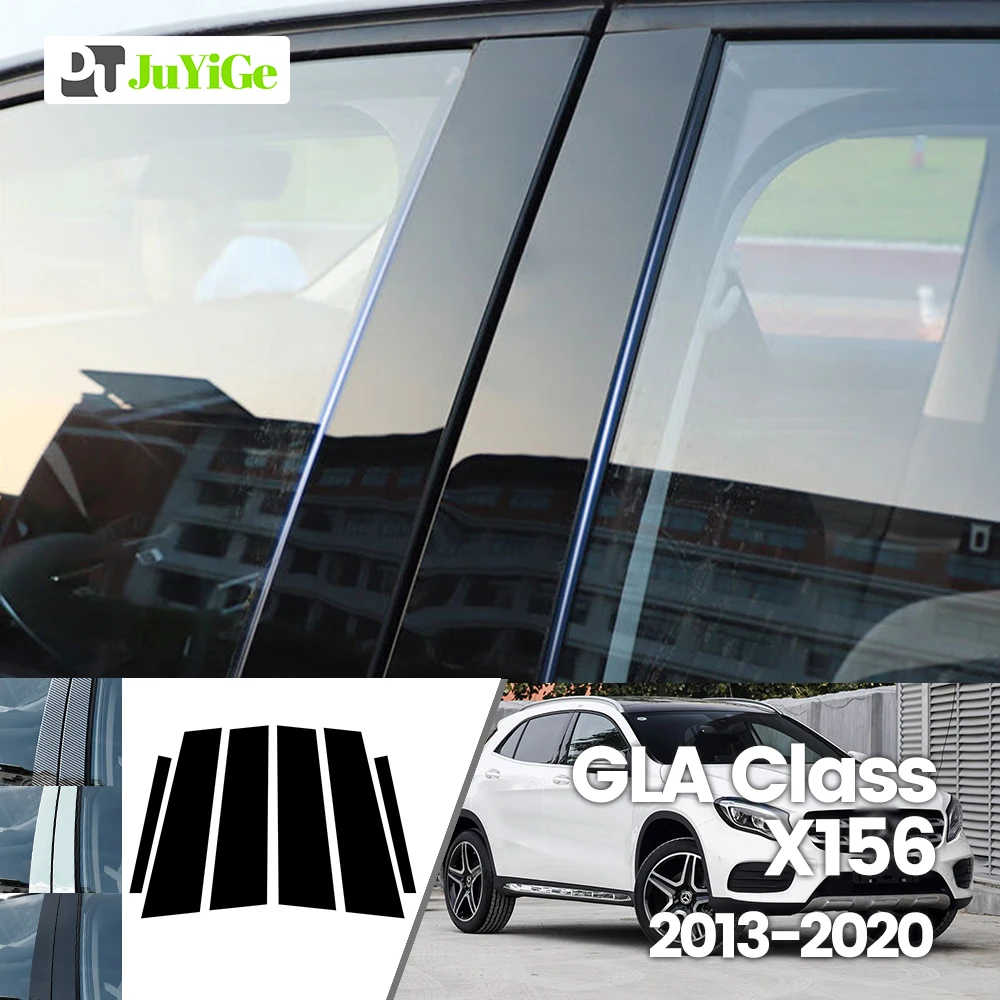 

For Mercedes Benz GLA Class X156 2013-2020 2014 2015 Bright Black Carbon Fibre Window Door B C Sticker