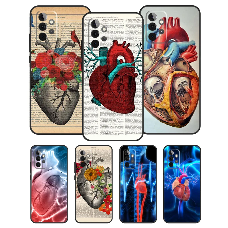 Vintage Heart Cardiac Brain Nurse Case For Samsung Galaxy A12 A32 A42 A52 A72 A50 A70 A10 A20 A21S A52S A51 A71 Cover