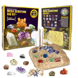 STEM Mega Gemstone Dig Kit-dig and discover gem stone crystal dig toy set child educational toy crystal mining kit Kids gift