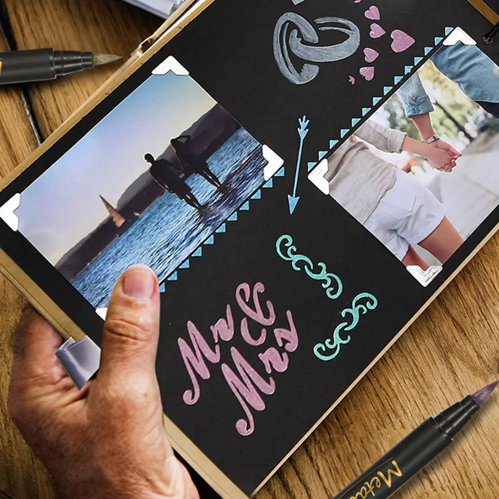 

10Pcs Colorful Metallic Marker Pens Multi-Function Paint Markers Professional Marking Graffiti Note Sketch Metallic Markers