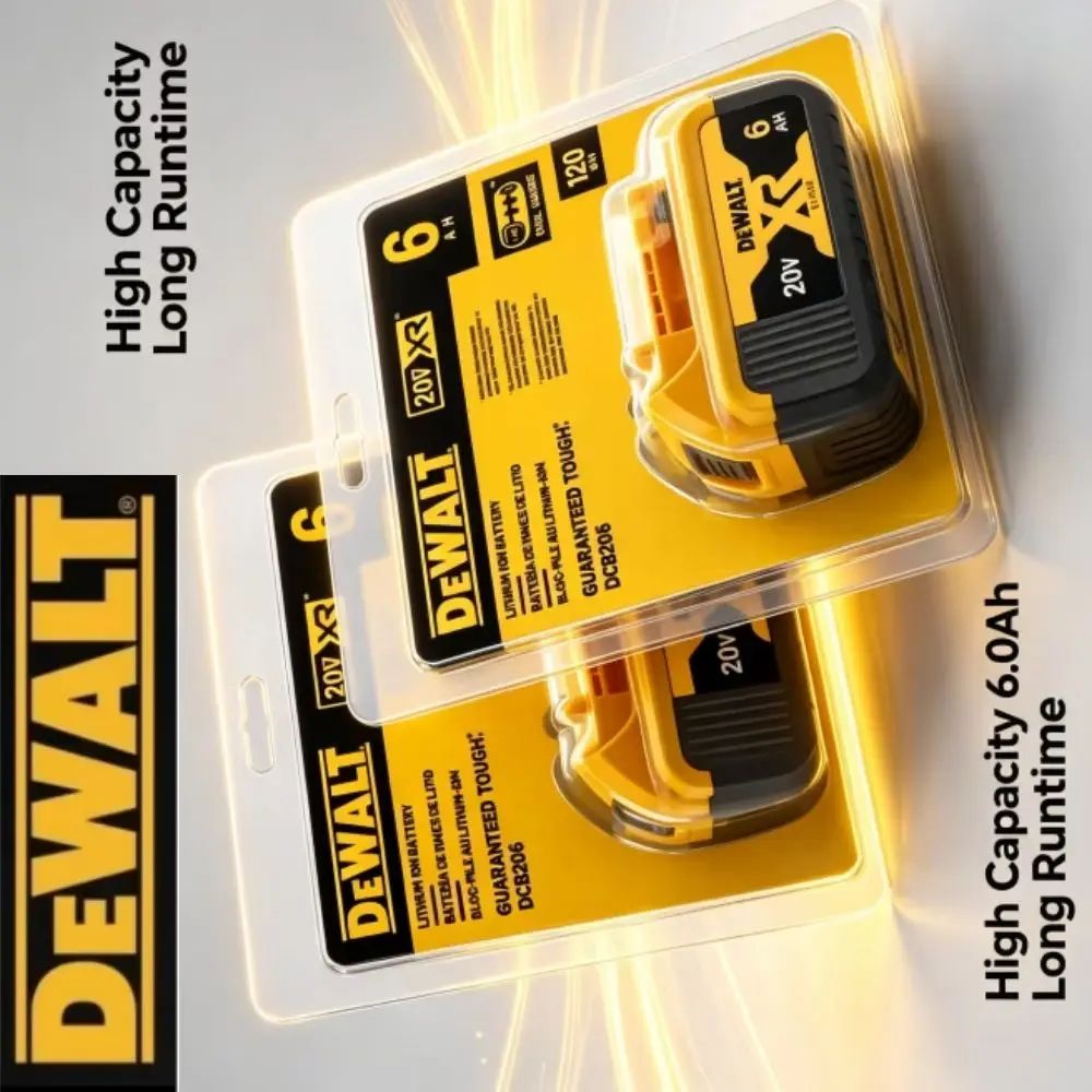 100% Original DEWALT 20V Battery Compatible with DCB606 DCB205 DCB206 DCBGene DCB200 MAX Power Tools - 6AH 9AH High Capacity