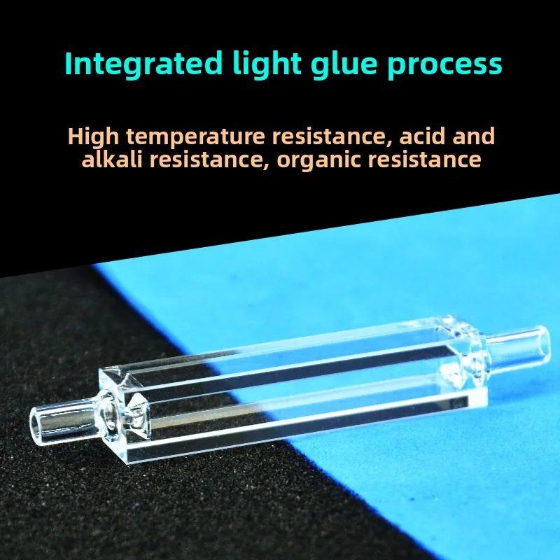 Quartz Fluorescence Flow Cuvette Flow Cell Optical Path 5/8mm Capacity 1.5ml Two Ends Connecting Tube