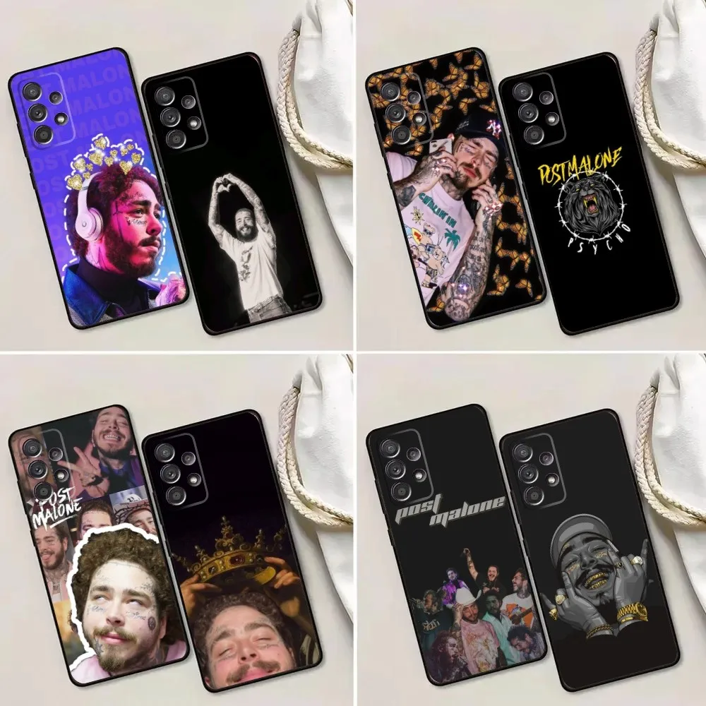 Singer P-PostS M-MaloneS Phone Case For Samsung Galaxy A13,A21s,A22,A31,A32,A52,A53,A71,A80,A91 Soft Black Phone Cover