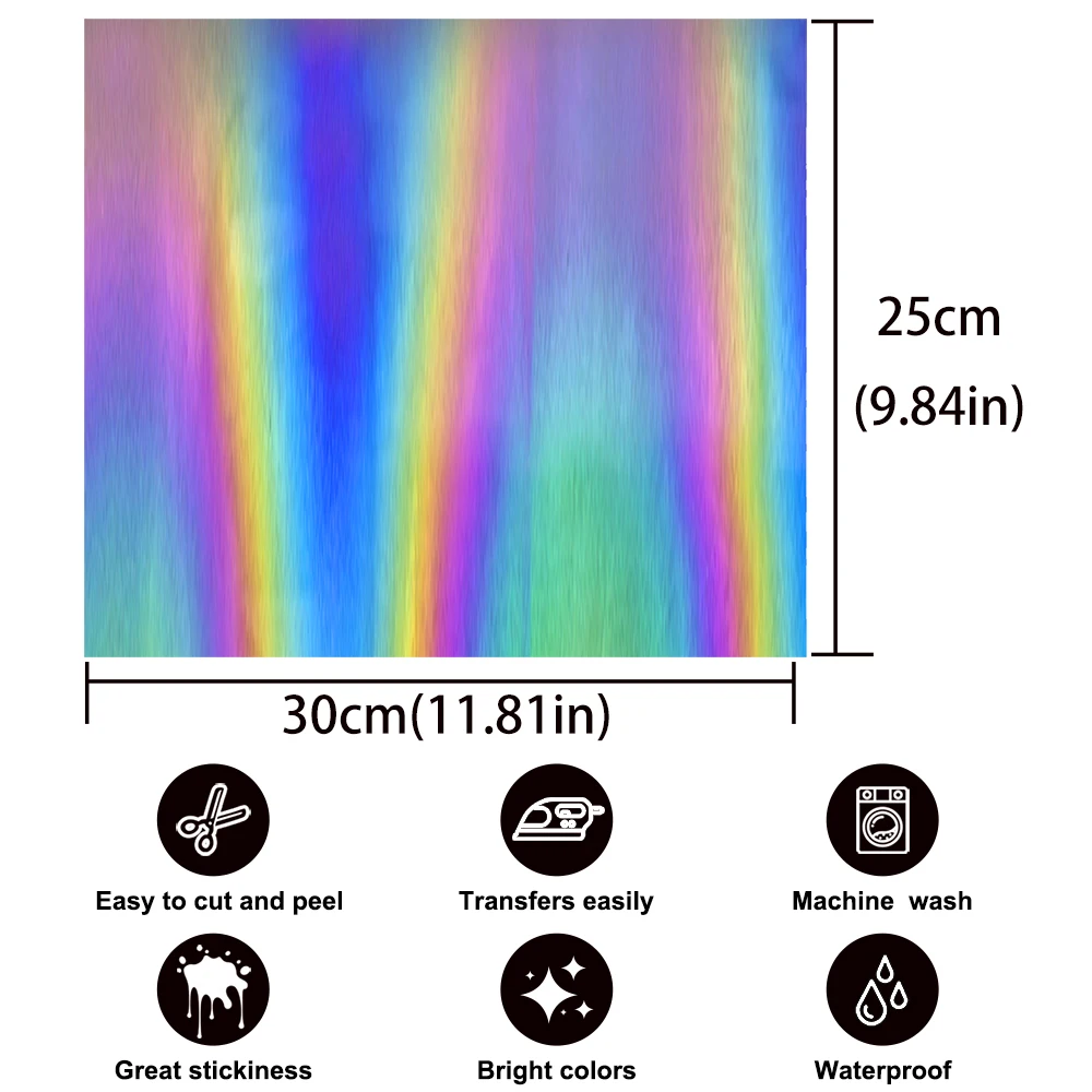 10 шт., дюйма x дюйма, цветной отражающий виниловый материал HTV, яркая пленка, горячая фотография, легко разрезается