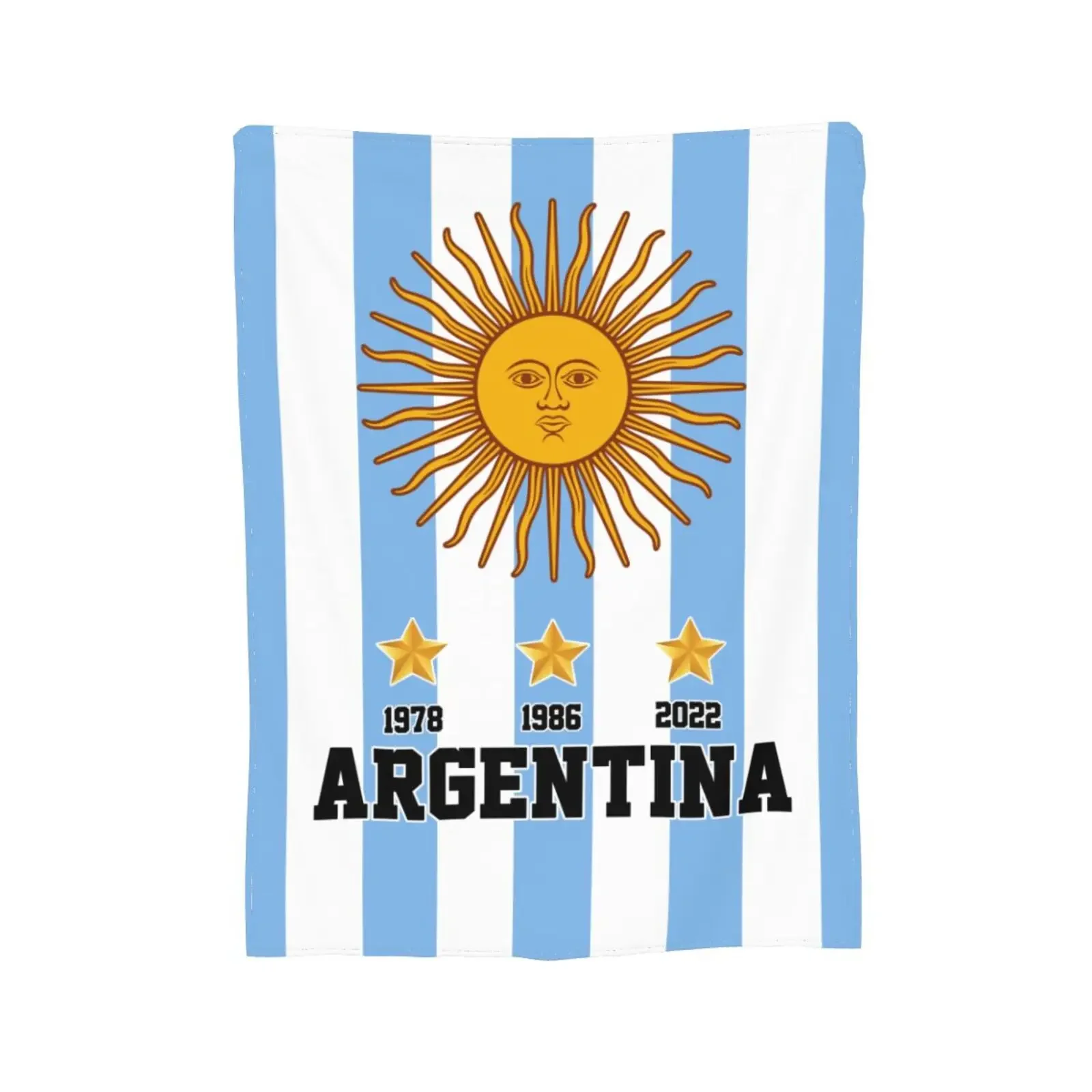 ARG 3 Stars Argentina Flag Argentinian Champions Blanket Multifunction Sofa Cover Bedsheet Soft Warm Flannel Plaid Throw Blanket