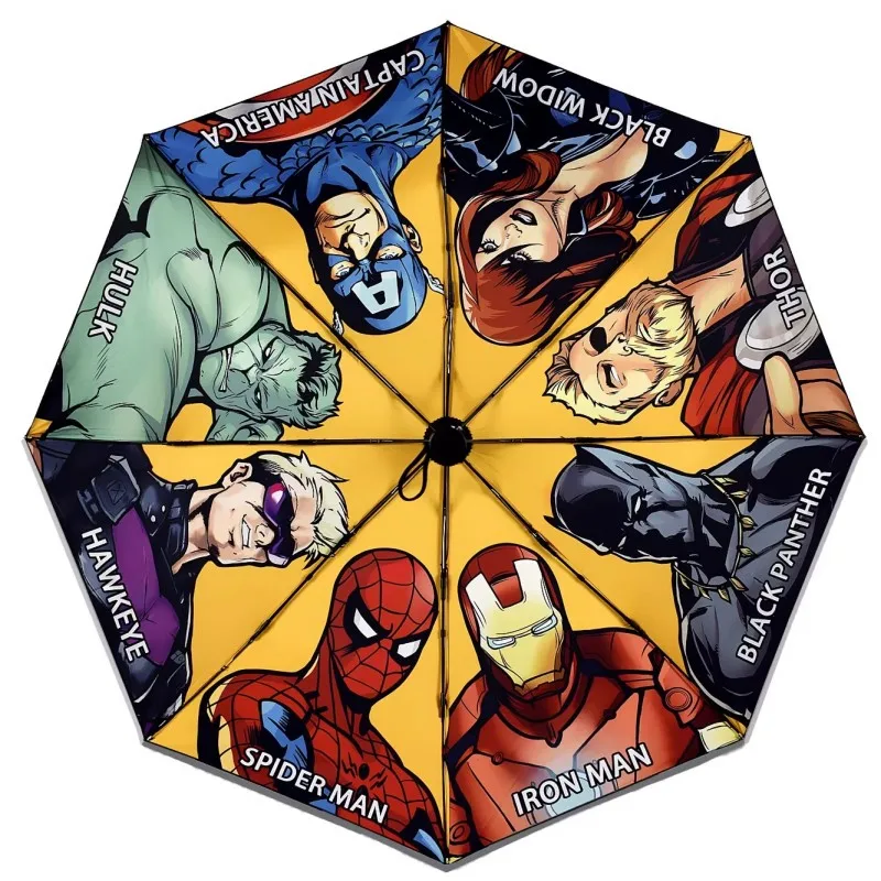 

Marvel Avengers Peripheral Daily Necessities Ten-strand Fully Automatic Umbrella Folding Tri-fold Umbrella Spider-man Iron Man