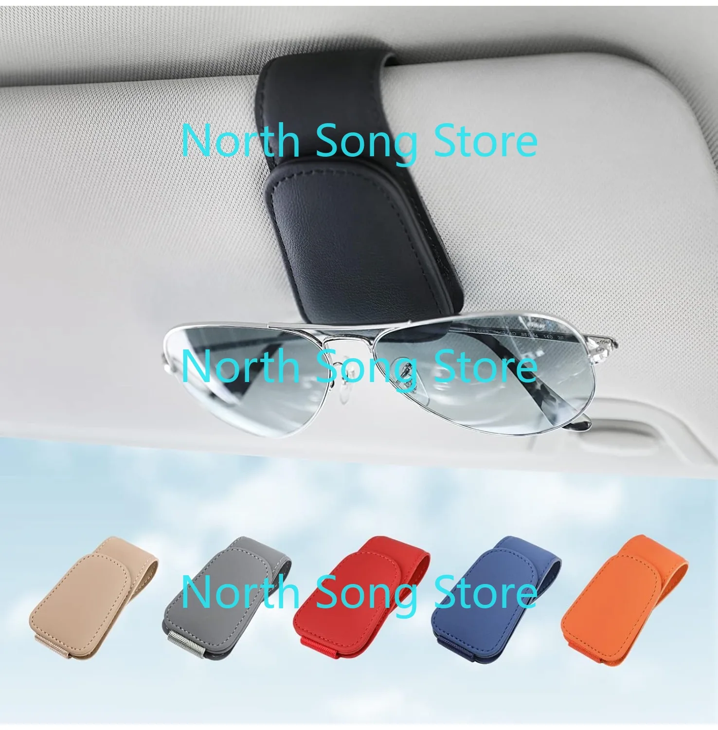 

Держатель для солнцезащитных очков на козырек автомобиля, магнитный зажим для очков, кожаный держатель для очков и клипса для билетов/карт