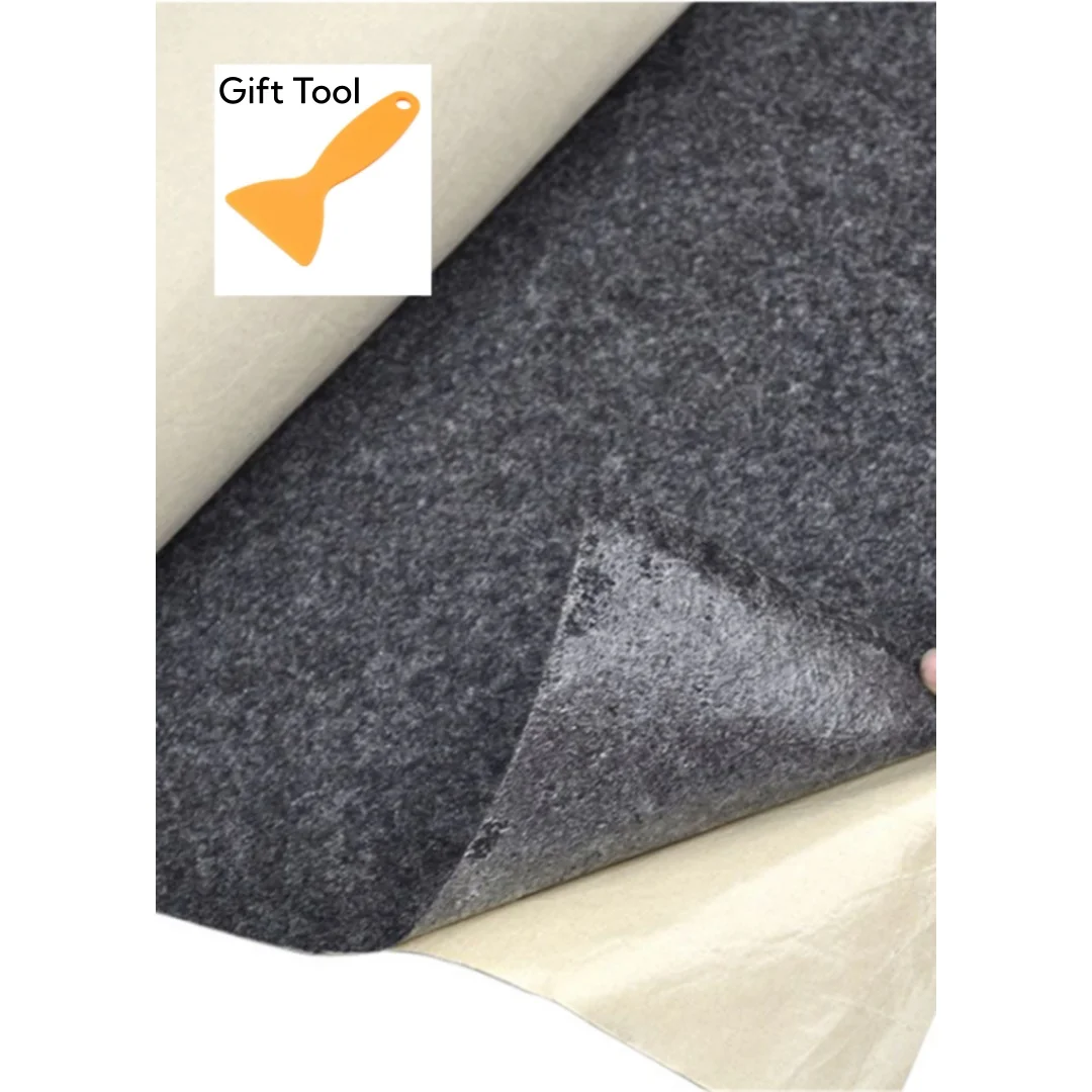Car Interior Liner Repair Fabric Self-Adhesive Velvet Sheet 100x100cm Auto Roof Dashboard Door Panel Renovation Sticker Black