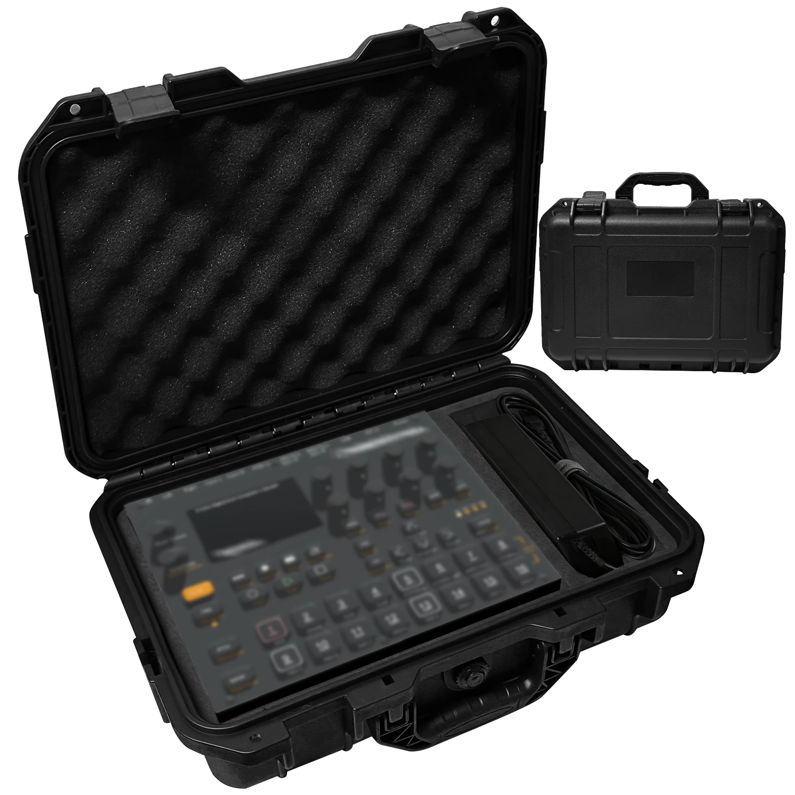 Protective Hard Carrying Case Compatible with Elektron Digitakt II, Plastic Hard Shell Storage Case with Custom-Fit EVA Interior