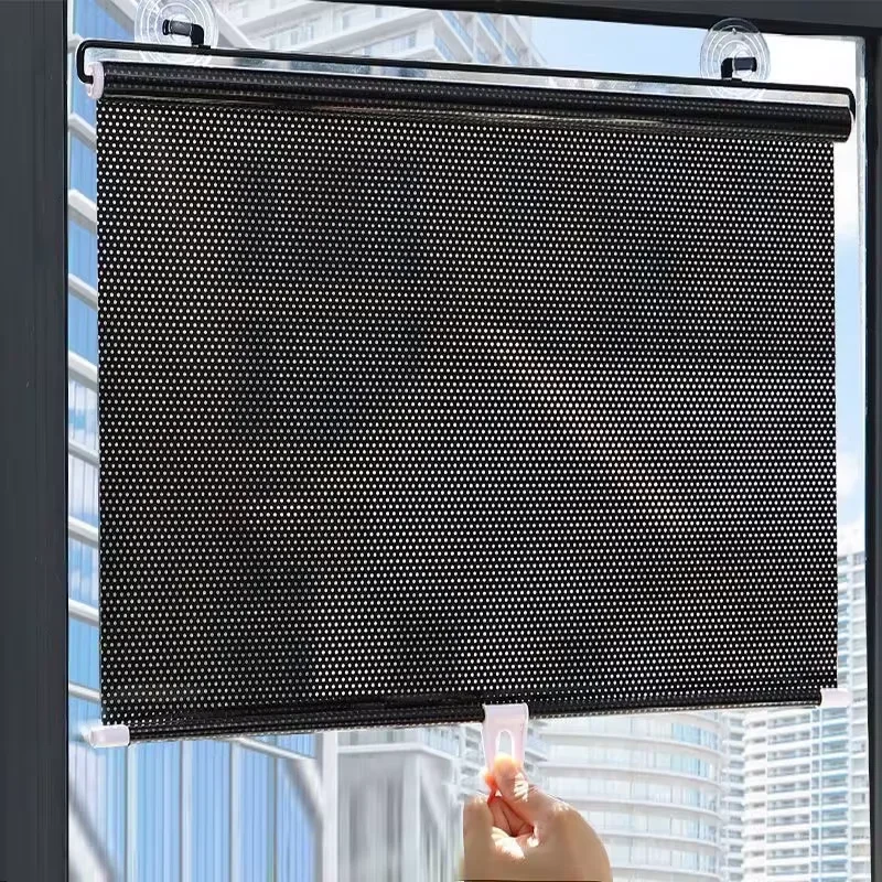 Universelle Rollos mit Saugnapf, Sonnenschutz, Fensterbeschattung, nagelfrei, einfache Installation, Verdunkelungsvorhang für Auto, Schlafzimmer, Küche, Büro