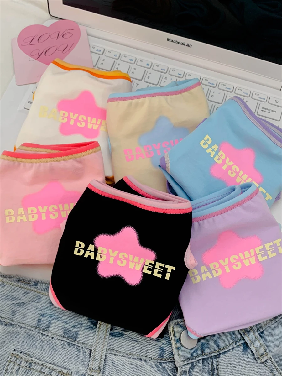 2024 Lingerie For Women Girl Dopamine Bragas Sexys Underwear Mid Rise Traceless Breathable Women\'s Underpants Ladies Briefs