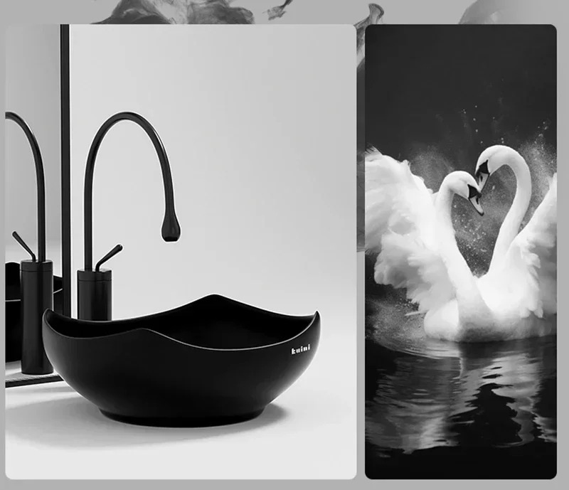 Lavabo nero creativo e semplice