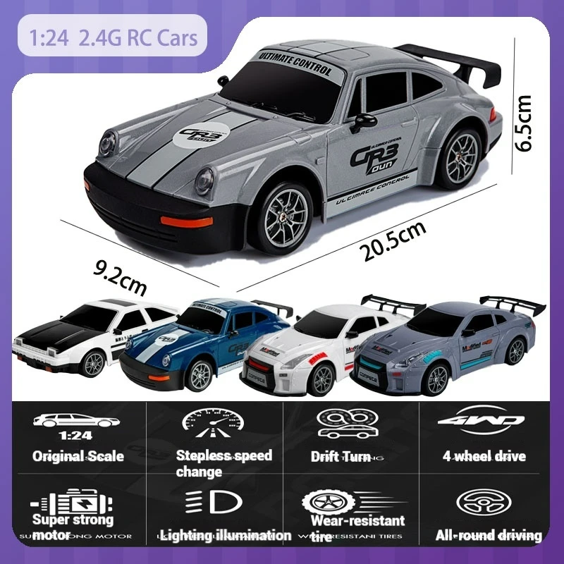 

Новый 1:24 радиоуправляемый автомобиль 2,4G, бесконечная переменная скорость, полноприводный высокоскоростной дрифт-гоночный автомобиль, модель детского игрушечного автомобиля в подарок