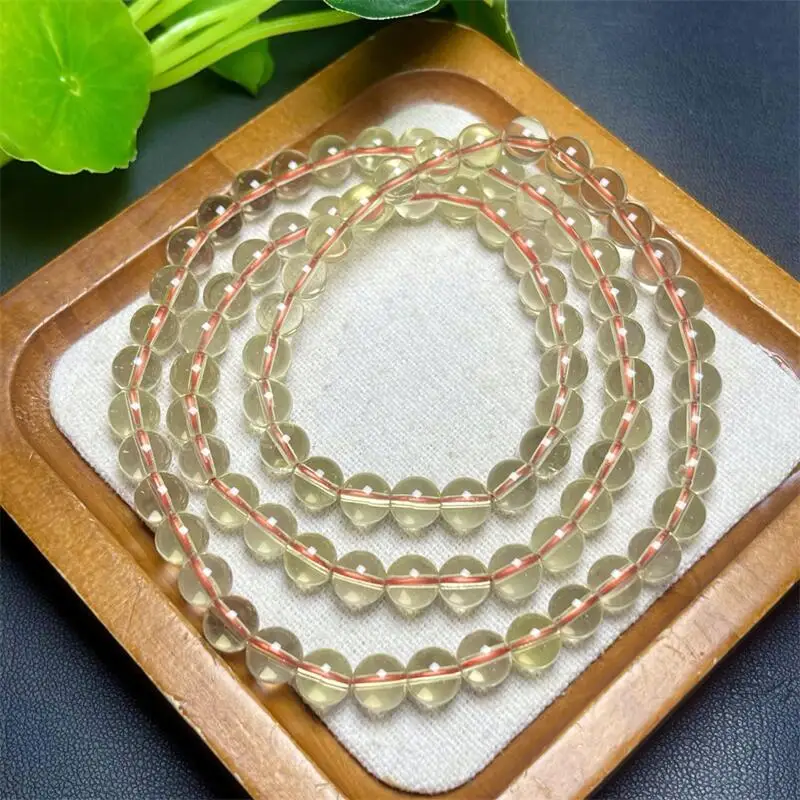 Natural Citrine Triple Circle Bracelet Reiki Healing Fengshui Stone Fashion Jewelry For Women Holiday Gift 1PCS