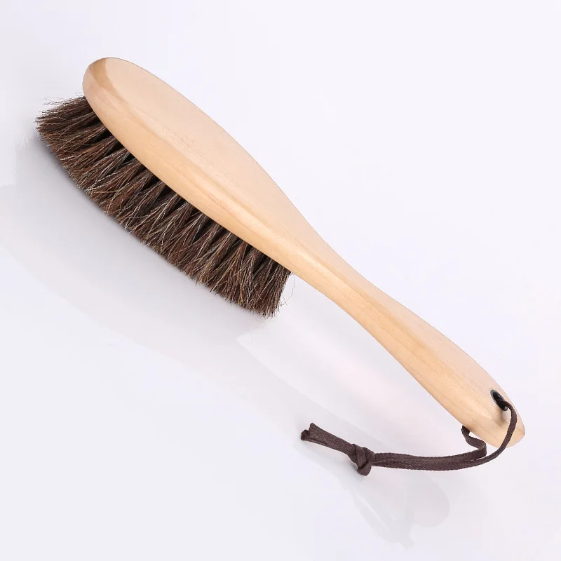 Premium Horsehair Bristle Brush - Heavy-Duty Tool for Deep Cleaning, Shoe Polishing & Wax Buffing