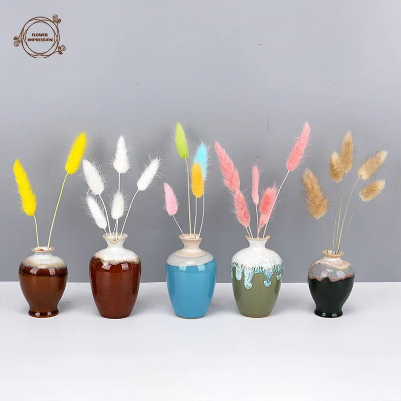 Hierba de cola de conejo seca, mezcla de 60 piezas, flores naturales preservadas, ramo de Decoración de mesa de boda, arreglo de flores para el hogar