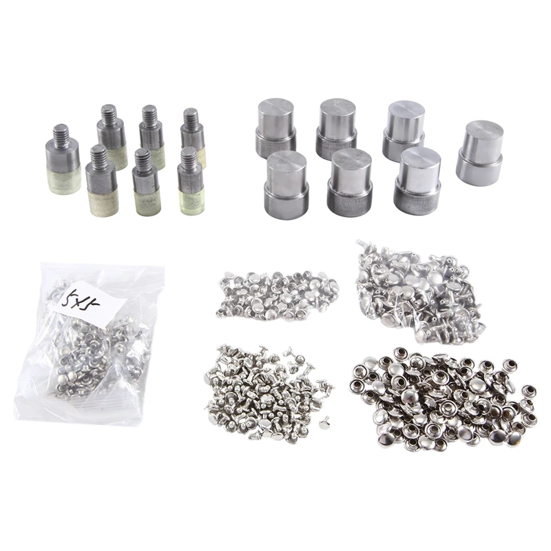 7Sets Double Cap Rivets Dies Mould Tool For Hand Press Machine Size 5Mm 6Mm 7Mm 8Mm 9Mm 10Mm 12Mm DIY Craft Supplies