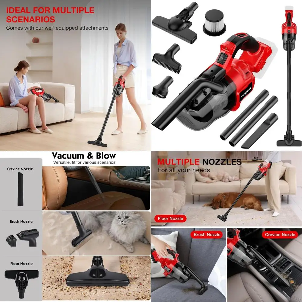 

Беспроводной ручной пылесос 18В с моющимся HEPA-фильтром для дома, автомобиля, деревянных полов и ковров