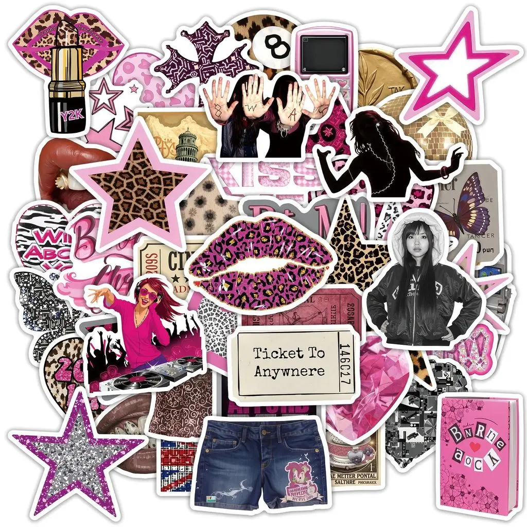 50 Sheets Leopard Print Graffiti Waterproof Vinyl Stickers Aesthetic Decals for Luggage Suitcase Laptop Giajar Sticker Store