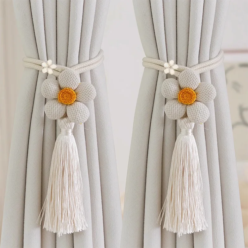 2pcs Creative Curtain Tiebacks - Knitted Small Fruit Ornaments for Draping, Decorating Sheer Curtains and Securing Curtain Panel