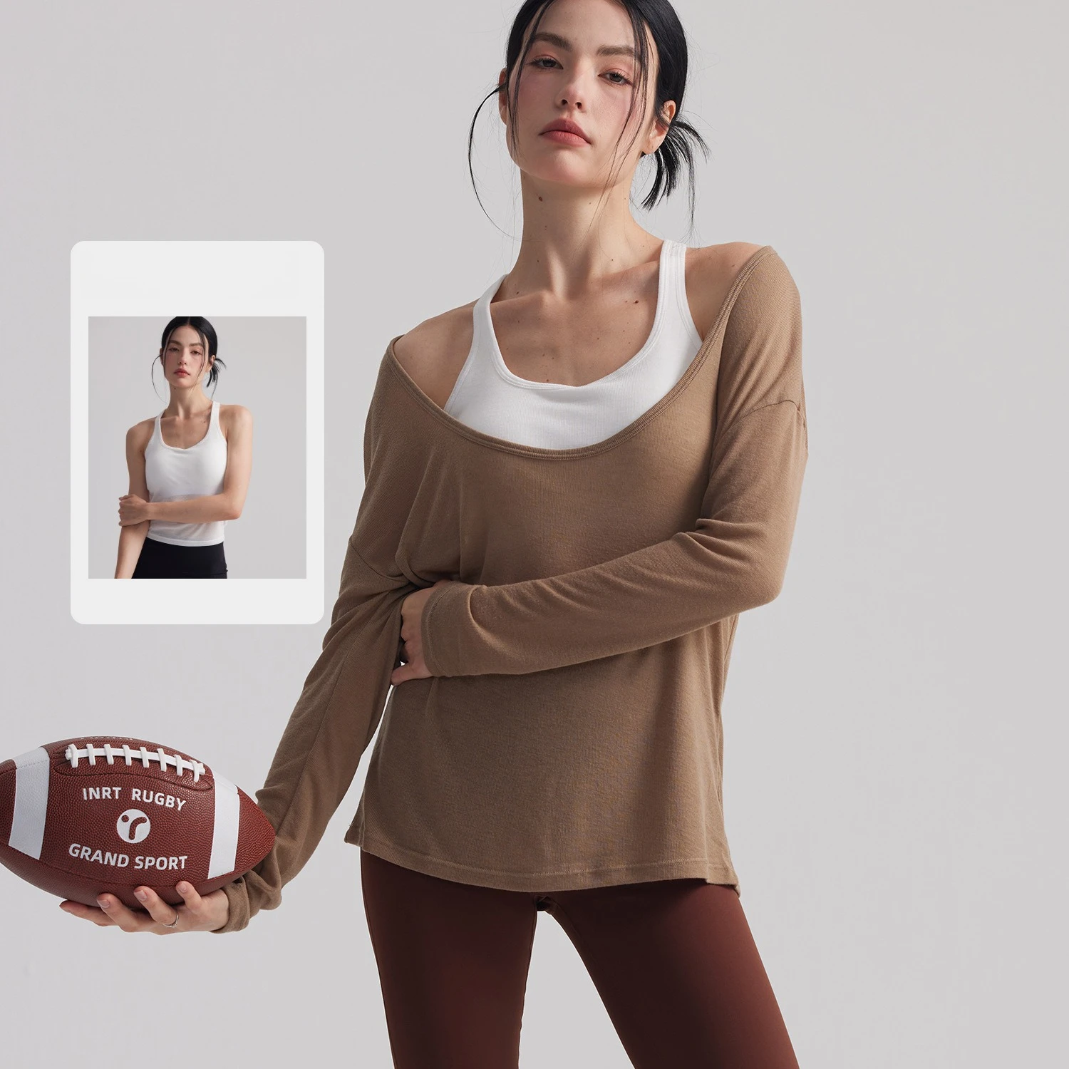 Yoga Fitness Outfit - 女性用ルーズセミシアー長袖アスレチックヨガチュニックトップピラティスジムアウトドアサマーカジュアルスリムフィットフィットネスカバーアップアウトフィット