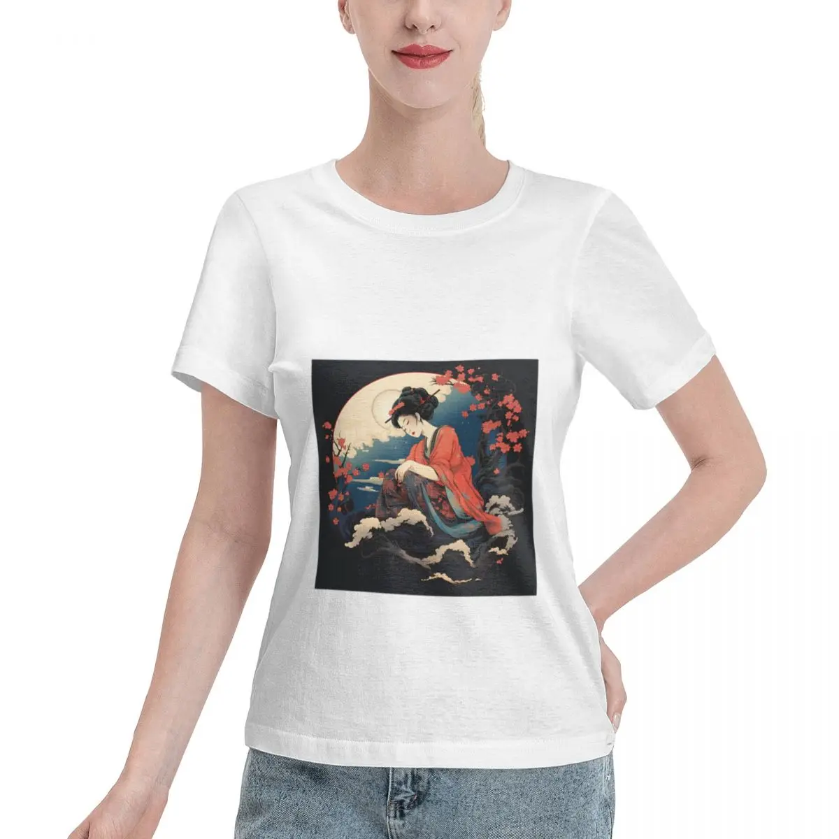 Great Deal Geisha As Philosopher Of Her Time Women's T-shirt Sweet Korean Fashion Top