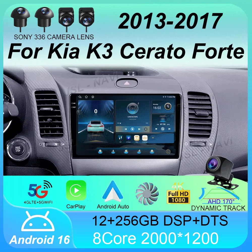 

Android 16 Car Radio Carplay Auto For Kia K3 Cerato Forte 2013-2017 RHD Navigaion GPS Multimedia Video Player 2din DVD Head Unit