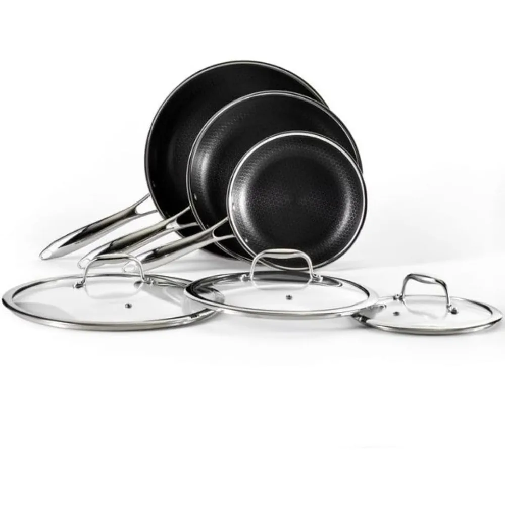 10 and 12-Inch Frying Pans with Tempered Glass Lids, Stay-Cool Handles, Dishwasher and Oven Safe, Induction Ready