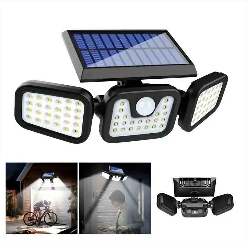 

Super Bright Solar Outdoor Wall Lamp with Motion Sensor, Waterproof and Foldable Design for Home Safety, Courtyard and Garden Lighting - Including Installation Hardware